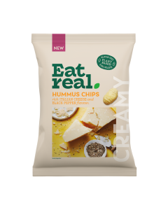 Eat Real - Italian Cheese & Black Pepper Hummus Chips - 10 x 110g