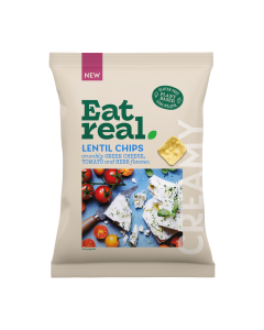 Eat Real - Greek Cheese Tomato & Herb Lentil Chips - 10 x 95g