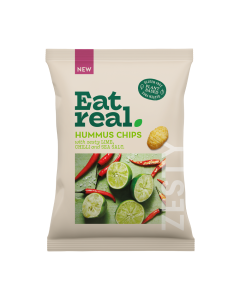 Eat Real - Chilli Lime & Sea Salt Hummus Chips - 10 x 110g