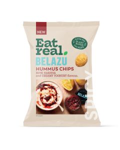 Eat Real - Hummus Chips Belazu Rose Harissa & Natural Yoghurt - 10 x 110g