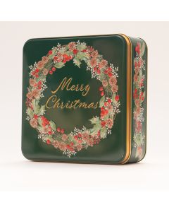 Farmhouse Biscuits - Merry Christmas Wreath Tin with Biscuit Assortment - 8 x 400g