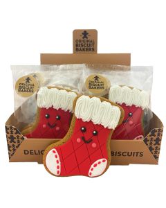 Original Biscuit Bakers - Christmas Stocking Gingerbread Biscuits - 16 x 65g