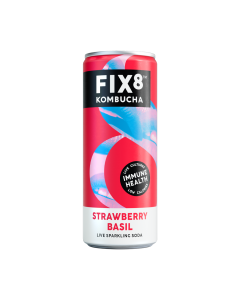 Fix8 Kombucha - Strawberry Basil - 12 x 250ml