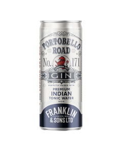 Franklin & Sons - Portobello Road Gin with Franklin & Sons Natural Indian Tonic Water 5.5% Abv - 12 x 250ml