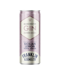 Franklin & Sons - Manchester Raspberry Infused Gin with Franklin & Sons Sicilian Lemon Tonic 5.5% abv - 12 x 250ml