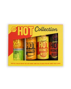 JD’s Hot Honey - Hot Honey Collection Gift Set inc 3 x 350g Hot Honey & 2 x 275g Chilli Flakes - 6 x 1.4kg