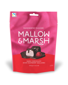 Mallow & Marsh - Raspberry Marshmallows Coated in 70% Chocolate - 6 x 100g