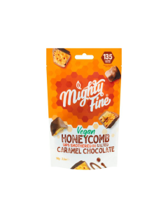 Mighty Fine - Vegan Honeycomb Dipped in Salted Caramel Chocolate Pouch - 6 x 90g