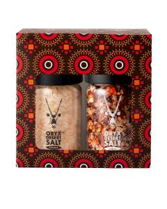 Oryx Desert Salt - Smoked Salt & Chilli Salt Grinders 2 Piece Gift Box - 6 x 90g