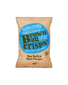 Brown Bag Crisps - Sea Salt & Malt Vinegar Crisps - 20 x 40g