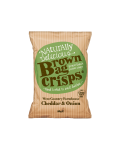 Brown Bag Crisps - West Country Farmhouse Cheddar & Onion Crisps - 20 x 40g