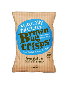 Brown Bag Crisps - Sea Salt & Malt Vinegar Crisps - 10 x 150g