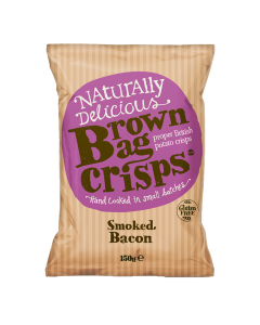 Brown Bag Crisps - Smoked Bacon Crisps - 10 x 150g
