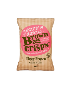 Brown Bag Crisps - Tiger Prawn with Chilli & Lime Crisps - 20 x 40g