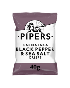 Pipers - Karnataka Black Pepper & Sea Salt Crisps - 24 x 40g