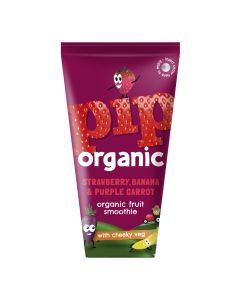 PIP Organic - Organic Strawberry, Banana and Purple Carrot Smoothie - 24 x 180ml