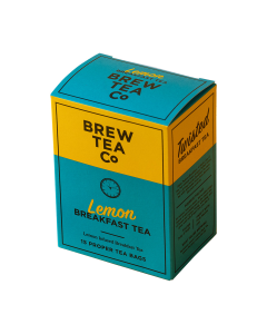 Brew Tea Co - Lemon Breakfast Tea inc. 15 Proper Tea Bags - 6 x 52g