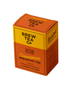 Brew Tea Co - Cinnamon Breakfast Tea inc. 15 Proper Tea Bags - 6 x 52g