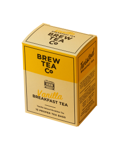 Brew Tea Co - Vanilla Breakfast Tea inc. 15 Proper Tea Bags - 6 x 52g