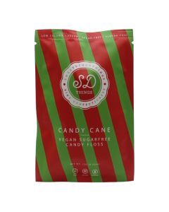 SweetDoughThings - Candy Cane Sugar-Free Candy Floss Pouch - 10 x 12g