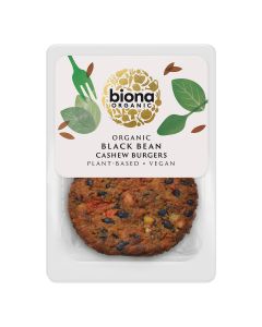 Biona - Organic Black Bean Cashew Nut Burger  - 8 x 160g (Min 18 DSL)