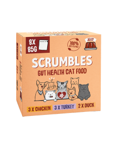 Scrumbles - Grain Free Wet Cat Jelly Recyclable Pouch Meat Selection - 4 x 680g