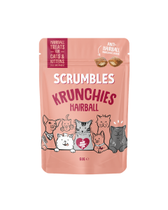 Scrumbles - Krunchies Anti-Hairball Cat Pillow Treats - 12 x 60g