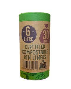 Eco Green Living - Compostable 6L Bin Liners (30 Bags) - 30 x 15g