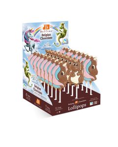 Belfine - Dino Rexy and Dino Roary Chocolate Lollipops - 24 x 25g