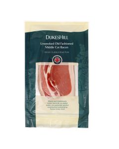 DukesHill - British Outdoor Bred Middle Cut Bacon - Rind On  - 8 x 200g (Min 14 DSL)