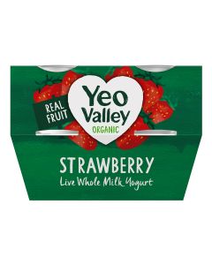 Yeo Valley - Strawberry Yogurts - 4 x 440g (Min 12 DSL)